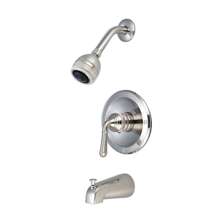 Olympia Faucets Single Handle Tub/Shower Trim Set, Wallmount, Brushed Nickel T-2340-BN